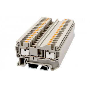 Клеммная колодка DINKLE DP4N, Push-in, сечение провода 0.2-4 мм2, ток 32 A, Бежевый