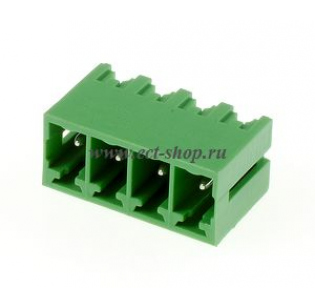 Клеммная колодка DINKLE ECH381V-04P, 4 контакта, сечение провода - мм2, ток 14 A, Зеленый