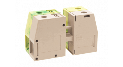 Клеммная колодка DINKLE PPAC-50, Винтовая, сечение провода 16-50 мм2, ток 150 A, Бежевый фото 1