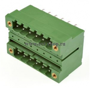 Клеммная колодка DINKLE 5EHDBVM-12P, 12 контактов, сечение провода - мм2, ток 18 A, Зеленый