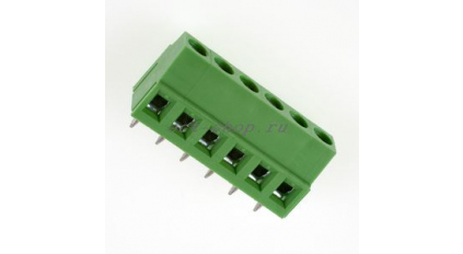 Клеммная колодка DINKLE EK508V-06P, Винтовая, 6 контактов, сечение провода - мм2, ток 24 A, Зеленый фото 1