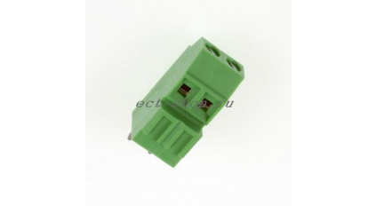 Клеммная колодка DINKLE EEK381V-02P, Винтовая, 2 контакта, сечение провода 0.5-1.5 мм2, ток 12 A, Зеленый фото 1