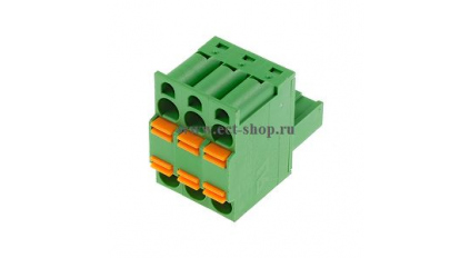 Клеммная колодка DINKLE 2ESDBA-03P, Пружинная, 3 контакта, сечение провода 0.2-2.5 мм2, ток 15 A, Зеленый фото 1