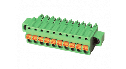 Клеммная колодка DINKLE ESC381VM-06P, Пружинная, 6 контактов, сечение провода 0.2-1.5 мм2, ток 8 A, Зеленый фото 2