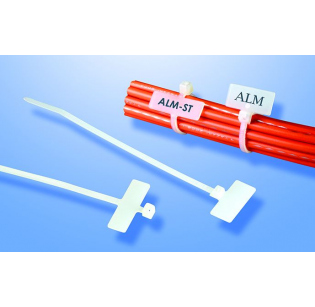 Маркировочные кабельные пластиковые стяжки с биркой, AVC ALM-110S (100шт)