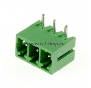 Клеммная колодка DINKLE ECH350R-03P, 3 контакта, сечение провода - мм2, ток 14 A, Зеленый