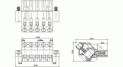 Клеммная колодка DINKLE 2ESDAM-04P, Винтовая, 4 контакта, сечение провода 0.2-4 мм2, ток 18 A, Зеленый фото 4