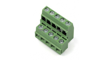 Клеммная колодка DINKLE EELK508V-10P, 10 контактов, сечение провода 0.5-1.5 мм2, ток 14 A, Зеленый фото 1