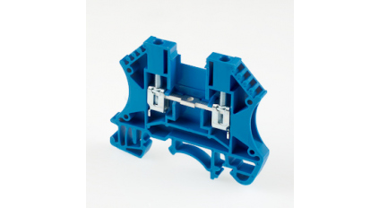 Клеммная колодка DINKLE DK2.5BL, Винтовая, сечение провода 0.5-2.5 мм2, ток 24 A, Синий фото 1