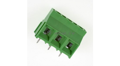 Клеммная колодка DINKLE EK950V-03P, Винтовая, 3 контакта, сечение провода 0.5-4 мм2, ток 32 A, Зеленый фото 1
