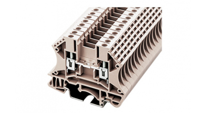 Клеммная колодка DINKLE DK2.5, Винтовая, сечение провода 0.5-2.5 мм2, ток 24 A, Бежевый фото 1