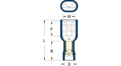 Кабельный разъем плоский faston 4.8 female KST FDFD1-187(5)-RED (1000шт) фото 2