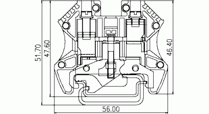 Клеммная колодка DINKLE GK10 (DK10-PE), Винтовая, сечение провода - мм2, ток 57 A, Желто-зеленый фото 2
