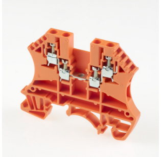 Клеммная колодка DINKLE DK1.5-TR-OR (UDK1.5-OR), Винтовая, сечение провода 0.5-1.5 мм2, ток 17.5 A, Оранжевый