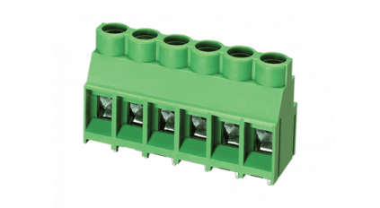 Клеммная колодка DINKLE ESK635V-03P, Винтовая, 3 контакта, сечение провода 0.2-4 мм2, ток 32 A, Зеленый фото 1