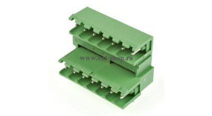 Клеммная колодка DINKLE 5EEHDR-14P, 14 контактов, сечение провода - мм2, ток 18 A, Зеленый фото 1