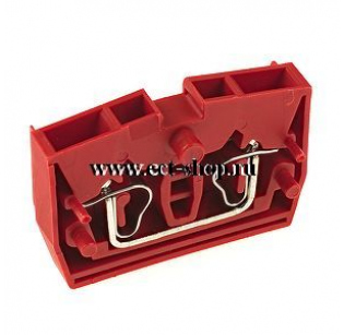 Клеммная колодка DINKLE WPM2.5-RD (PM2.5W-RD), Пружинная, сечение провода 0.5-2.5 мм2, ток 24 A, Красный