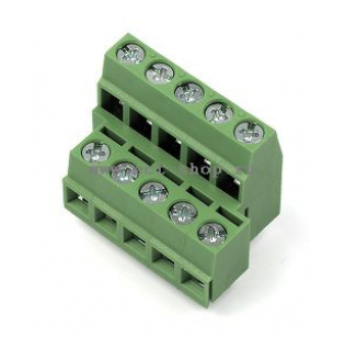 Клеммная колодка DINKLE EELK508V-10P, 10 контактов, сечение провода 0.5-1.5 мм2, ток 14 A, Зеленый
