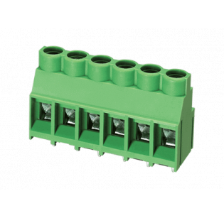 Клеммная колодка DINKLE ESK635V-03P, Винтовая, 3 контакта, сечение провода 0.2-4 мм2, ток 32 A, Зеленый