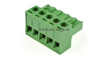 Клеммная колодка DINKLE 5ESDT-05P, Винтовая, 5 контактов, сечение провода 0.2-2.5 мм2, ток 18 A, Зеленый фото 1