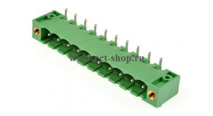 Клеммная колодка DINKLE 2EHDRM-10P, 10 контактов, сечение провода - мм2, ток 18 A, Зеленый фото 1