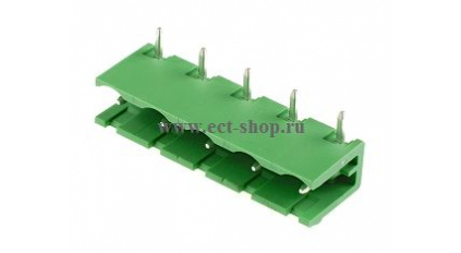 Клеммная колодка DINKLE 3EHDR-05P, 5 контактов, сечение провода - мм2, ток 18 A, Зеленый фото 1