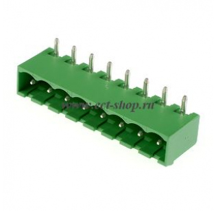 Клеммная колодка DINKLE 5EHDRC-08P, 8 контактов, сечение провода - мм2, ток 18 A, Зеленый