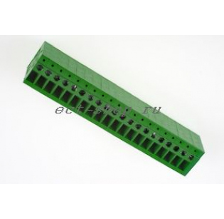 Клеммная колодка DINKLE DT-123RA-20P, Винтовая, 20 контактов, сечение провода 0.5-4 мм2, ток 24 A, Зеленый