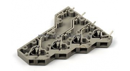 Клеммная колодка DINKLE W4K500, Пружинная, 1 контакт, сечение провода 0.5-2.5 мм2, ток 24 A, Серый фото 1