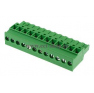 Клеммная колодка DINKLE 5ESDP-12P, Винтовая, 12 контактов, сечение провода 0.2-4 мм2, ток 18 A, Зеленый фото 2