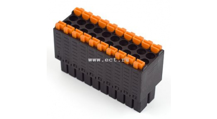 Клеммная колодка DINKLE 0159-0320, Пружинная, 20 контактов, сечение провода 0.2-1.5 мм2, ток 8 A, Черный фото 1