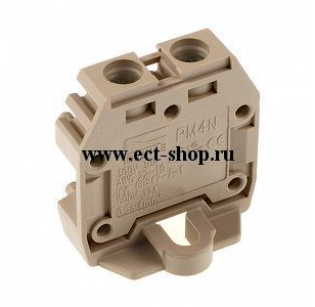 Клеммная колодка DINKLE PM4N, Винтовая, сечение провода 0.5-4 мм2, ток 32 A, Бежевый