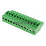 Клеммная колодка DINKLE 2ESDPL-12P, Винтовая, 12 контактов, сечение провода 0.2-4 мм2, ток 18 A, Зеленый фото 2