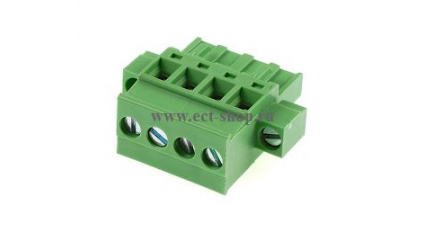 Клеммная колодка DINKLE 2ESDPM-04P, Винтовая, 4 контакта, сечение провода 0.2-4 мм2, ток 18 A, Зеленый фото 1