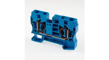 Клеммная колодка DINKLE AK10-BL, Пружинная, сечение провода 1.5-10 мм2, ток 57 A, Синий фото 1