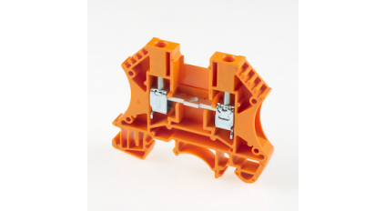 Клеммная колодка DINKLE DK4OR, Винтовая, сечение провода 0.5-4 мм2, ток 32 A, Оранжевый фото 1