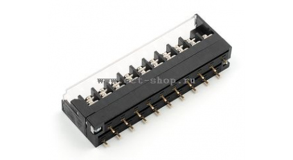 Клеммная колодка DINKLE 4DSDCC-01-20P, Винт, 20 контактов, сечение провода 0.75-1.5 мм2, ток 24 A, Черный фото 1