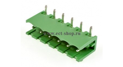 Клеммная колодка DINKLE 2EHDR-06P, 6 контактов, сечение провода - мм2, ток 18 A, Зеленый фото 1