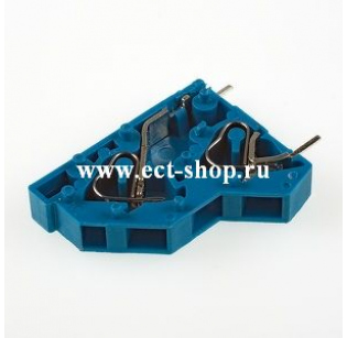 Клеммная колодка DINKLE WKK500-02P-BL, 2 контакта, сечение провода 0.5-2.5 мм2, ток 24 A, Синий