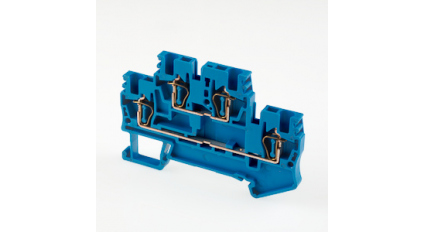 Клеммная колодка DINKLE AKK2.5-BL, Пружинная, сечение провода 0.2-2.5 мм2, ток 24 A, Синий фото 1