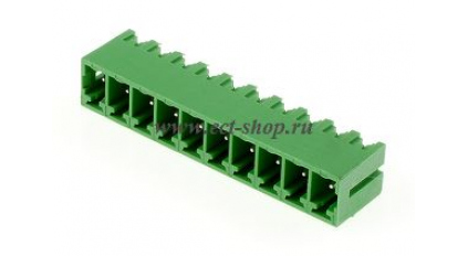 Клеммная колодка DINKLE ECH381V-10P, 10 контактов, сечение провода - мм2, ток 14 A, Зеленый фото 1