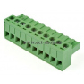 Клеммная колодка DINKLE 5ESDT-10P, Винтовая, 10 контактов, сечение провода 0.2-2.5 мм2, ток 18 A, Зеленый фото 2