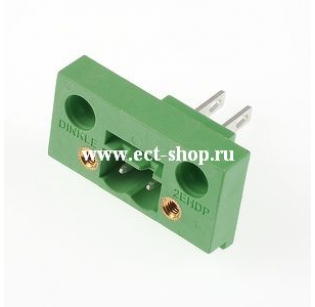 Клеммная колодка DINKLE 2EHDP-02P, 2 контакта, сечение провода - мм2, ток 18 A, Зеленый