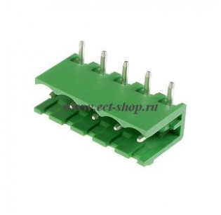 Клеммная колодка DINKLE 5EHDR-05P, 5 контактов, сечение провода - мм2, ток 18 A, Зеленый