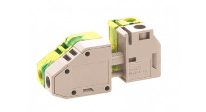 Клеммная колодка DINKLE PPACNV-4, Винтовая, сечение провода 0.2-6 мм2, ток 41 A, Бежевый фото 1