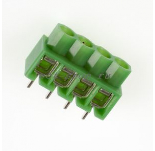 Клеммная колодка DINKLE 166-04P, Винтовая, 4 контакта, сечение провода 0.5-4 мм2, ток 24 A, Зеленый