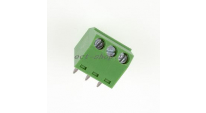 Клеммная колодка DINKLE EK381A-03P, Винтовая, 3 контакта, сечение провода 0.5-1.5 мм2, ток 12 A, Зеленый фото 1