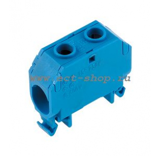 Клеммная колодка ENSTO KR11011, Винтовая, 1 контакт, сечение провода 2.5-35 мм2, ток 135 A, Синий