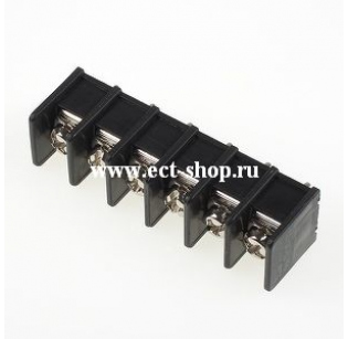 Клеммная колодка DINKLE DT-35-B01W-06, Винт, 6 контактов, сечение провода 0.5-2.5 мм2, ток 24 A, Черный