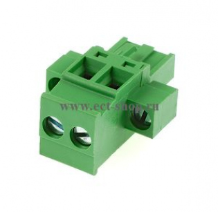 Клеммная колодка DINKLE 2ESDPM-02P, Винтовая, 2 контакта, сечение провода 0.2-4 мм2, ток 18 A, Зеленый